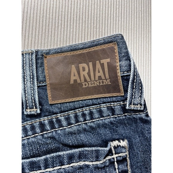 Ariat M2 Jeans 38X36 Medium Wash Relaxed Bootcut Cowboy Rodeo Whisker Denim Work - Picture 14 of 16